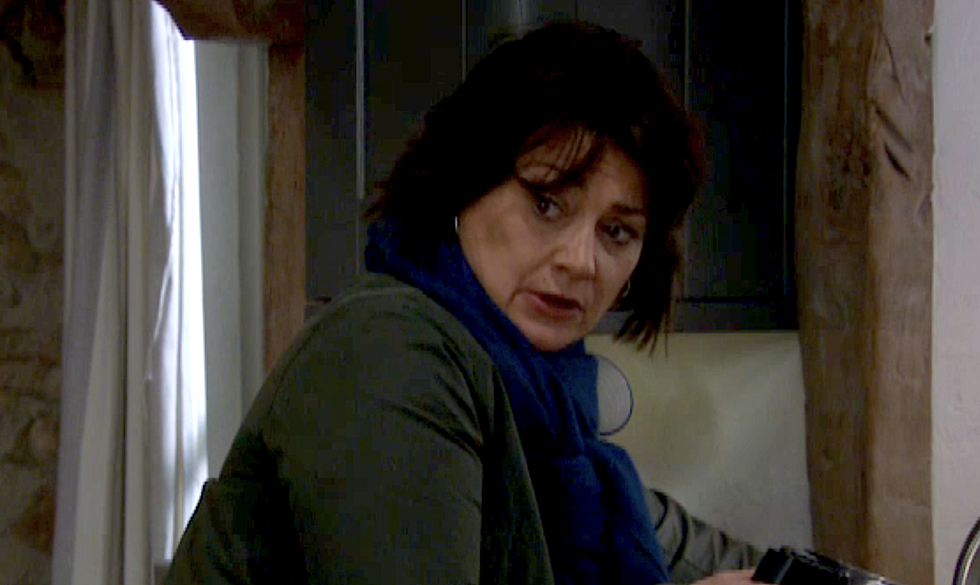 Natalie J Robb dans le rôle de Moira Dingle dans Emmerdale