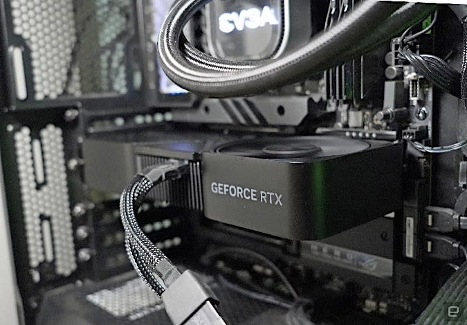 Carte Geforce RTX dans un PC.