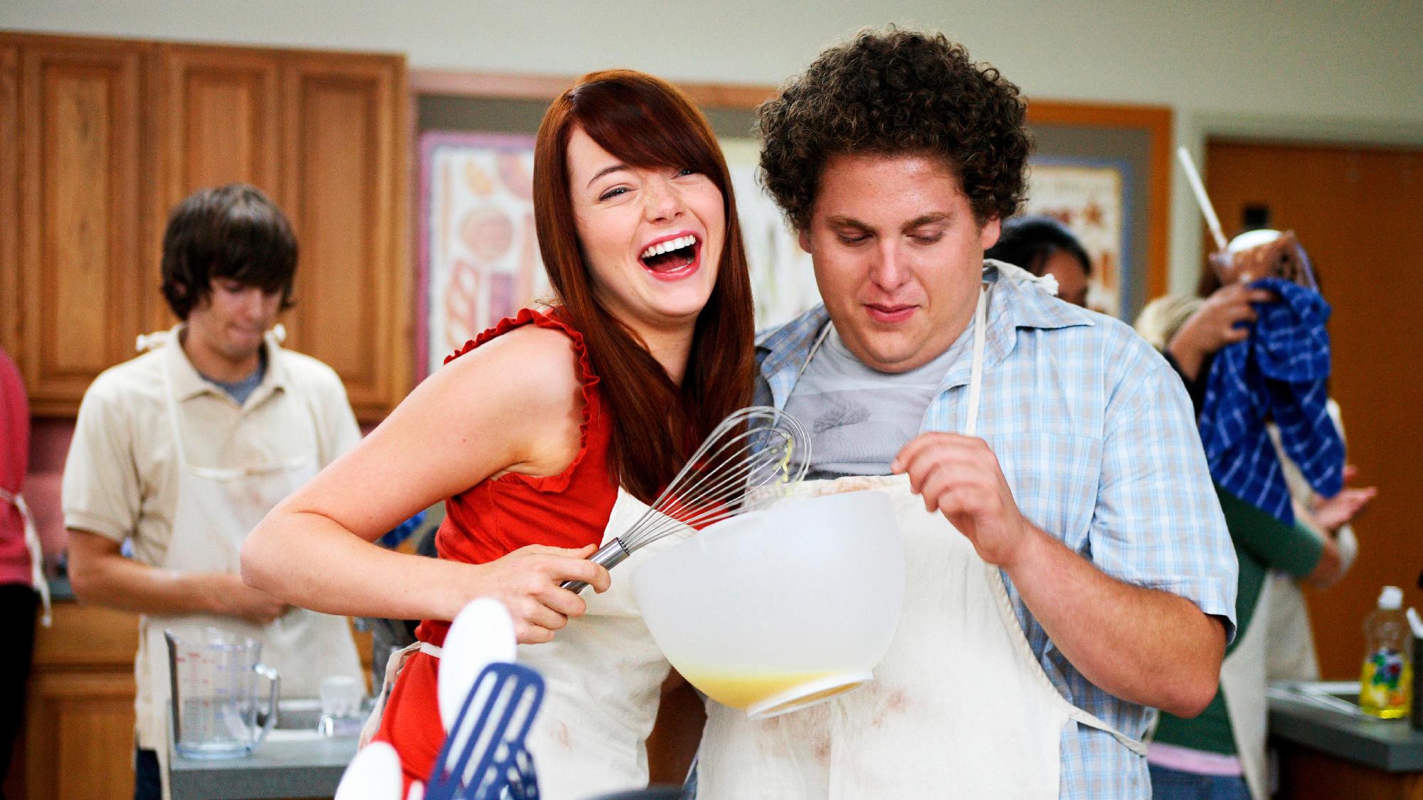 Emma Stone et Jonah Hill dans Superbad