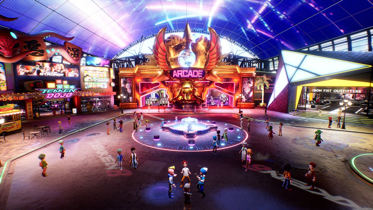 Un plan large d'un paysage coloré dans le mode Arcade Quest de Tekken 8 