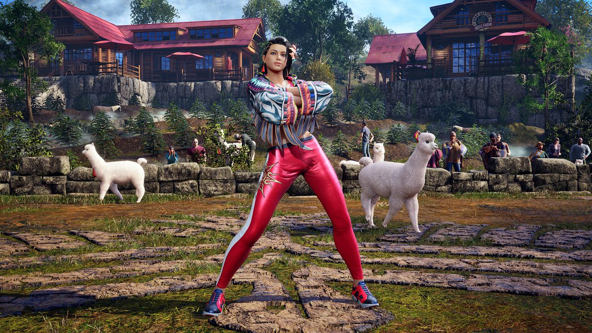 Azucena pose dans un paysage rural dans Tekken 8