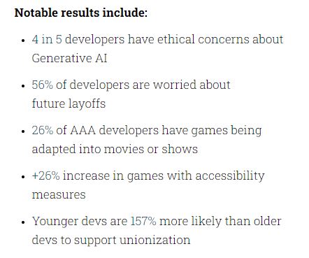 Résultats notables de l’enquête GDC.