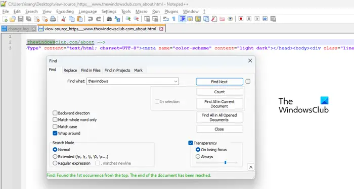 Éditeur de texte Notepad++