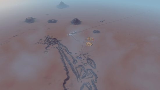 Mods Cities Skylines : une colonie sur mars, vue aérienne.