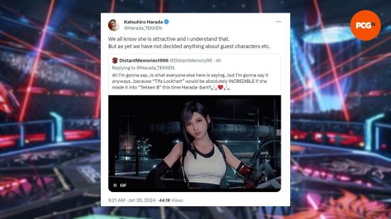 Un commentaire de Katsuhiro Harada de Tekken 8 discutant de l'ajout de Tifa Lockhart de Final Fantasy 7 à Tekken 