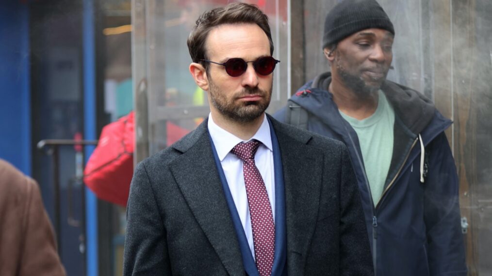 Charlie Cox on the set of 