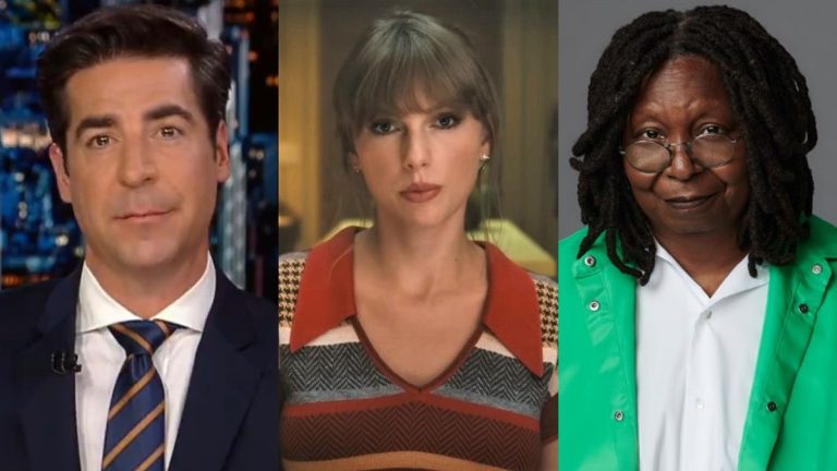 Jesse Watters on Fox News, Taylor Swift Anti-Hero music video, Whoopi Goldberg on The View.