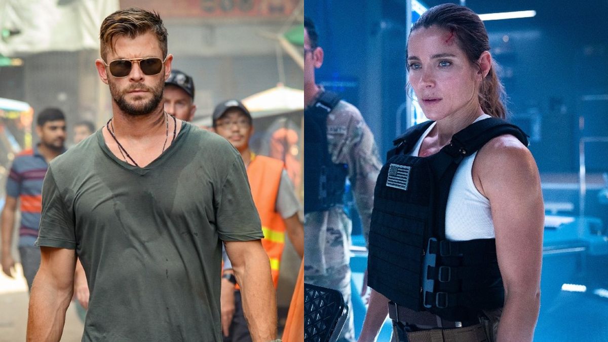 From right to left: Chris Hemsworth in Extraction and Elsa Pataky in Interceptor 