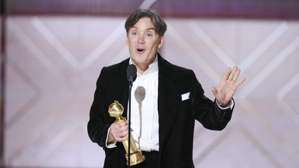 Cillian Murphy accepts the award for Best Performance by a Male Actor in a Motion Picture – Drama for “Oppenheimer” at the 81st Golden Globe Awards held at the Beverly Hilton Hotel on January 7, 2024 in Beverly Hills, California.