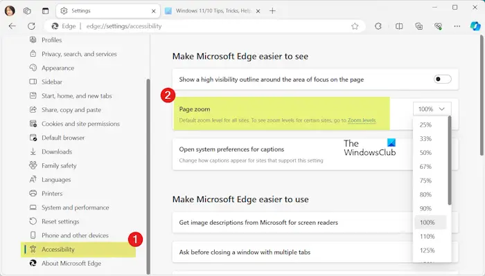 Comment définir le niveau de zoom par défaut dans Microsoft Edge