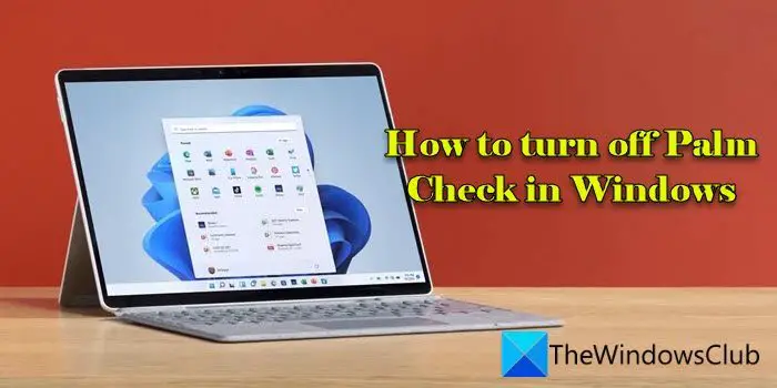 Comment désactiver Palm Check dans Windows 11/10