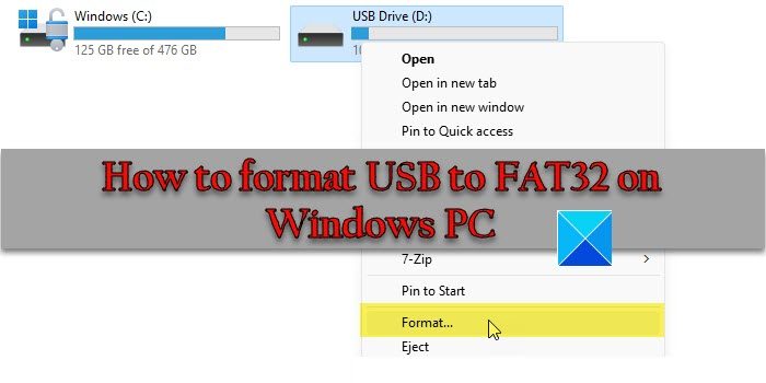 Comment formater une clé USB en FAT32 sur un PC Windows