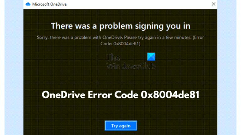 Correction du code d’erreur OneDrive 0x8004de81