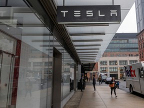 Un showroom Tesla à New York.