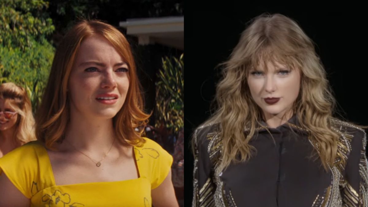 Emma Stone in La La Land and Taylor Swift in Reputation stadium tour movie