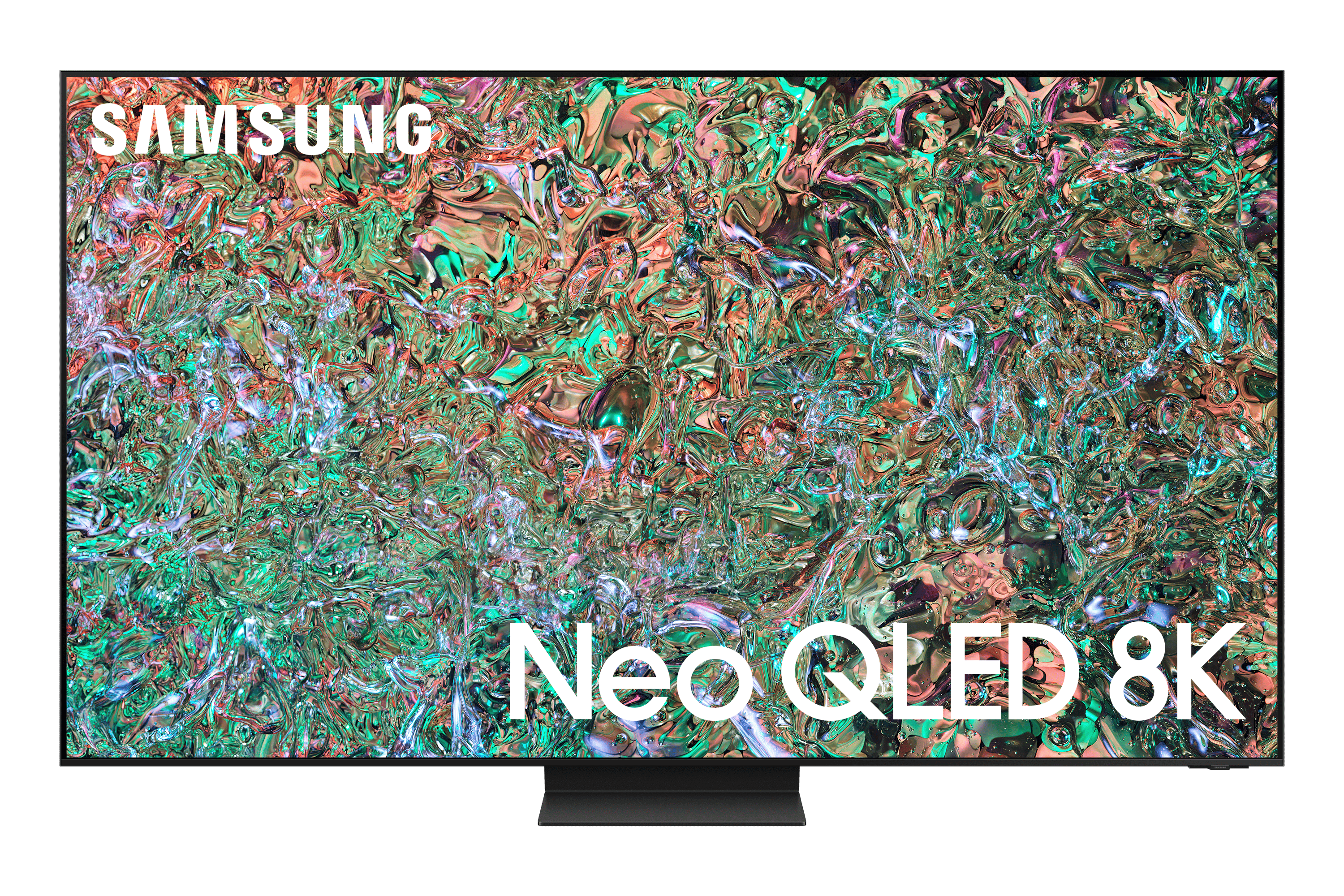 Le Samsung QN800D sur fond blanc.