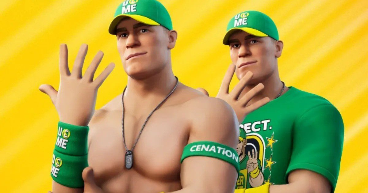 John Cena in Fortnite. This image is part of an article about how Fortnite's Metal Gear Solid and John Cena Crossover is amazing.