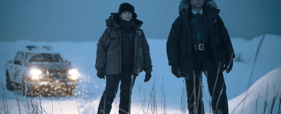 Police detectives Liz Danvers and Evangeline Navarro stand together