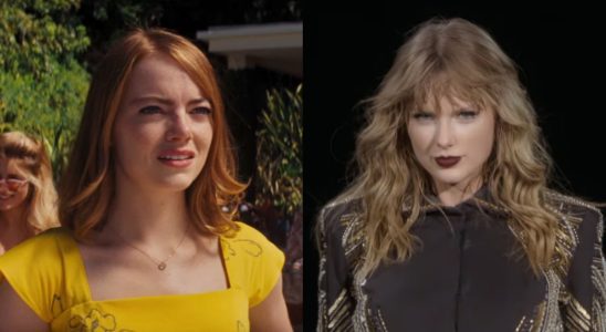 Emma Stone in La La Land and Taylor Swift in Reputation stadium tour movie