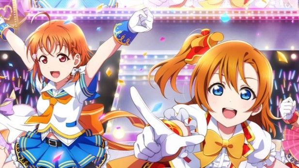 Splash Art for Love Live! showing some of the idols in the game.