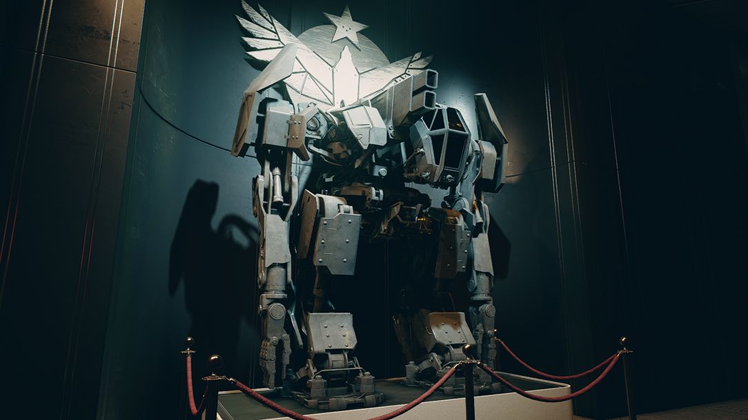 A mech in a museum