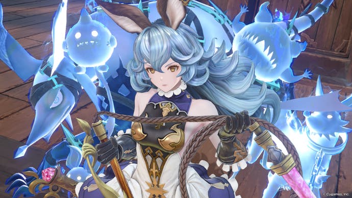 Capture d'écran de Granblue Fantasy Relink montrant un personnage invité.