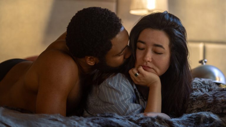 Donald Glover and Maya Erskine in 