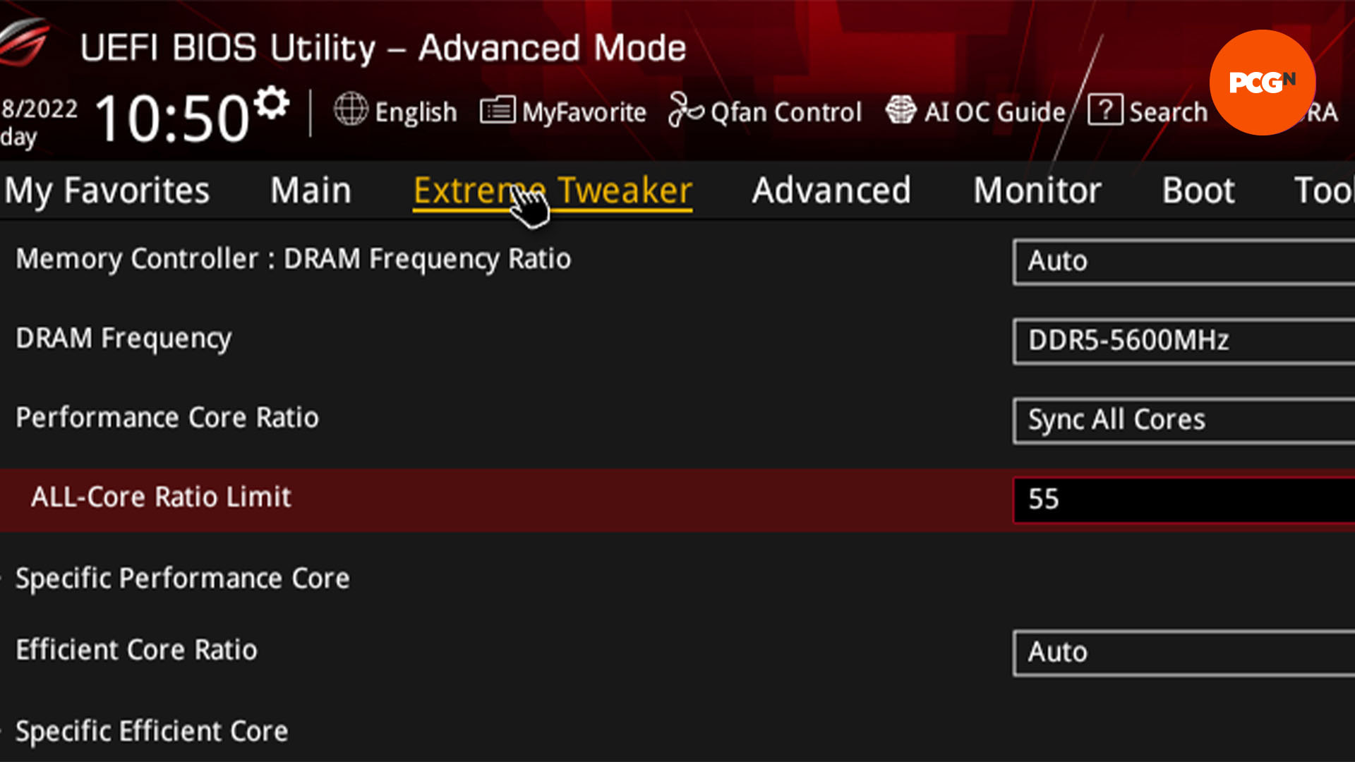 Comment overclocker un Core i5-13600K : définir le ratio de cœurs