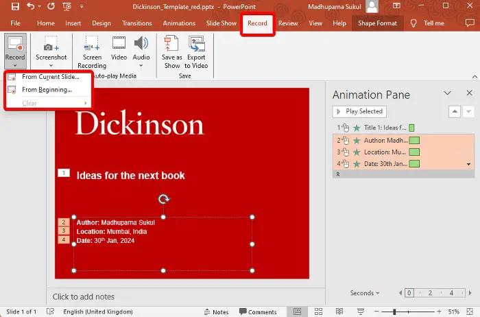 Les animations ne fonctionnent pas dans PowerPoint sous Windows