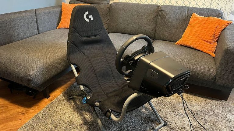 Playseat Challenge X set up on a carpet