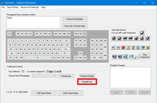 Logiciel de mappage de clavier KeyTweak