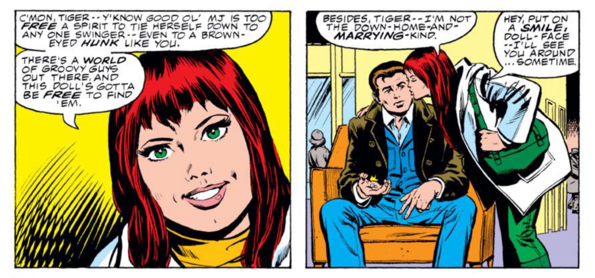 Peter Parker et Mary Jane Watson dans Marvel Comics