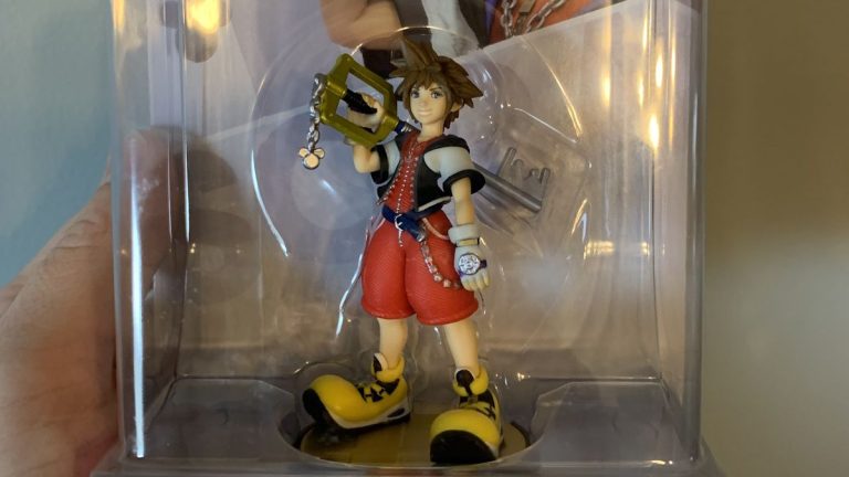 A photo of the Sora amiibo for Super Smash Bros.