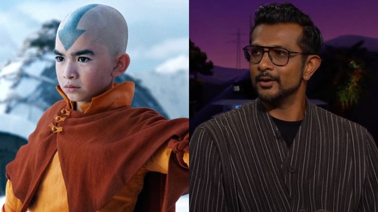 From left to right: Gordon Cormier as Aang in Avatar: The Last Airbender and Utkarsh Ambudkar on the Late Late Show.