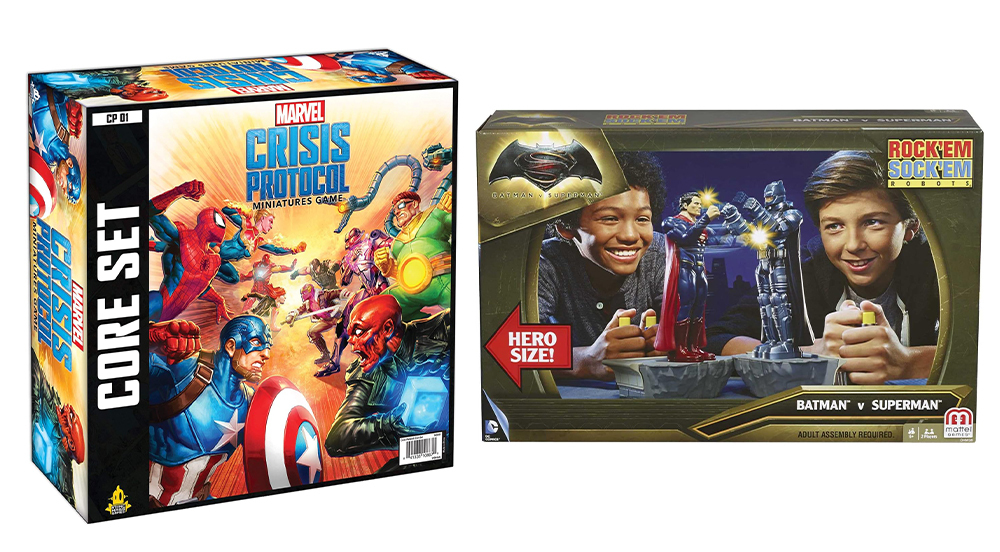 Marvel : Crisis Protocol Core Set et Batman v. Superman Edition Rock 'Em Sock 'Em Robots