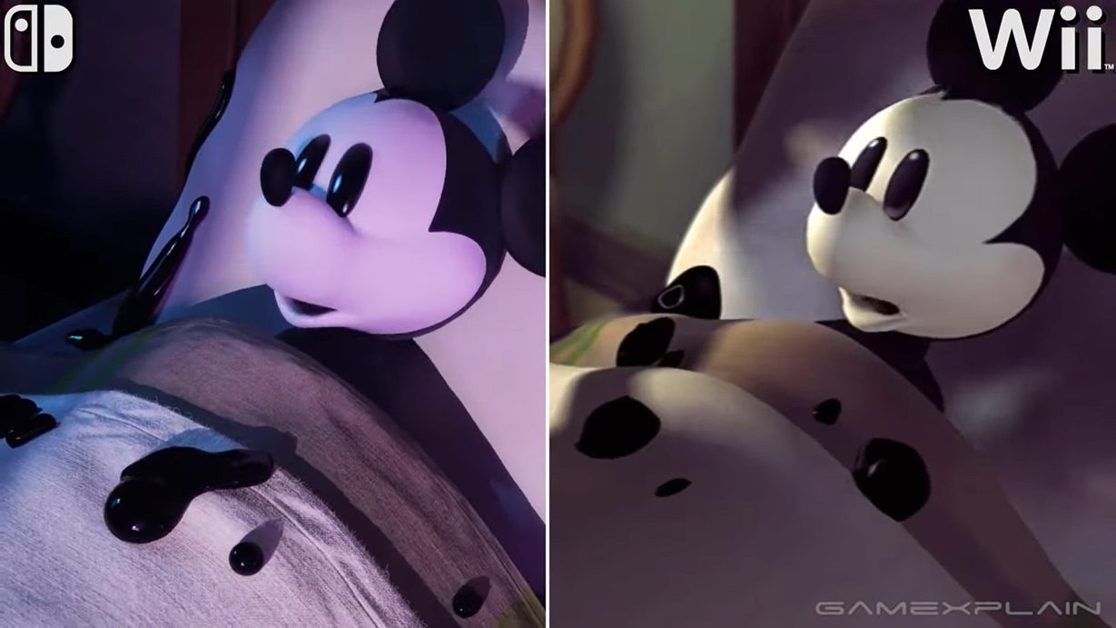 Comparaison des graphiques Epic Mickey Rebrushed (Switch vs Wii)
