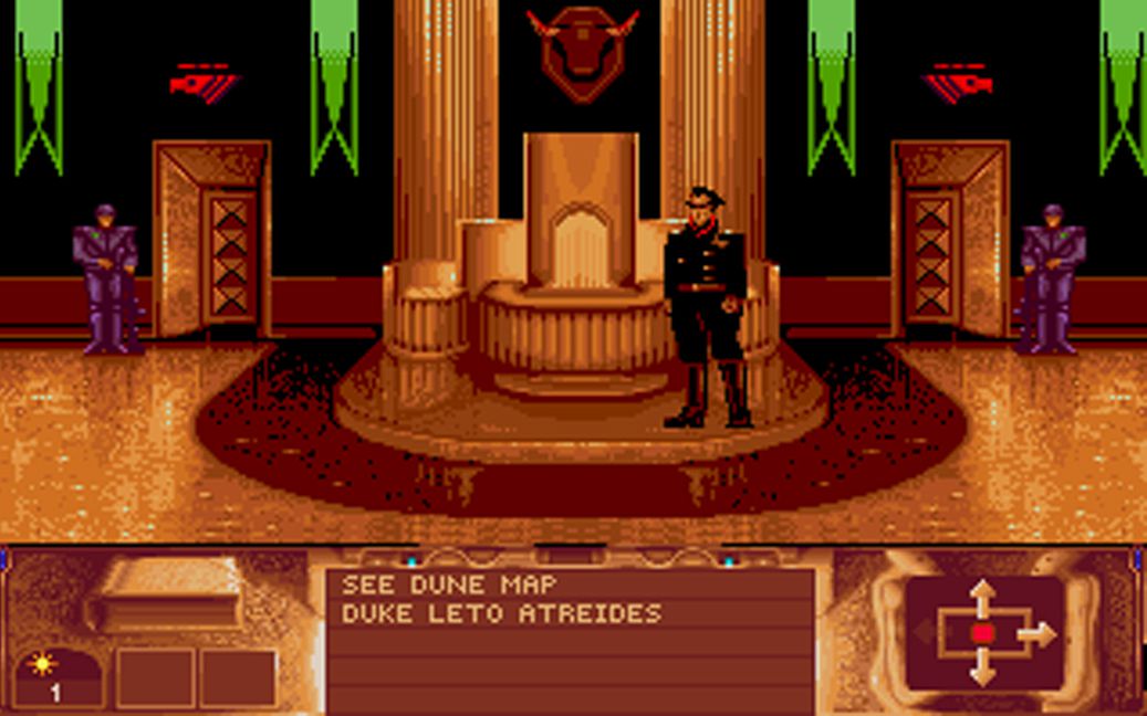 Une capture d'écran du jeu d'aventure Dune de 1992