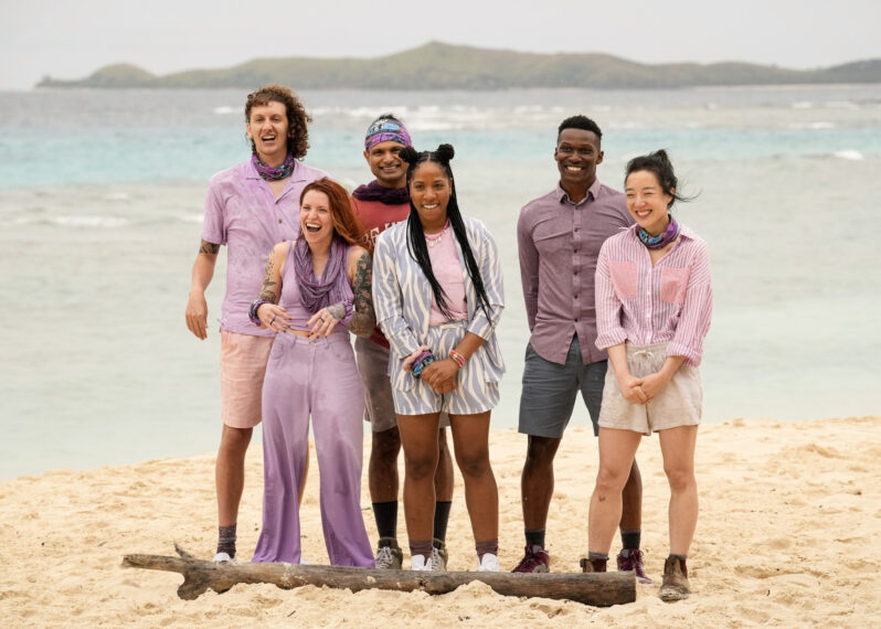   David « Jelinsky » Jelinsky, Kenzie Veurink, Bhanu Gopal, Tiffany Ervin, Q Burdette et Jessica « Jess » Chong dans « Survivor » saison 46, épisode 1