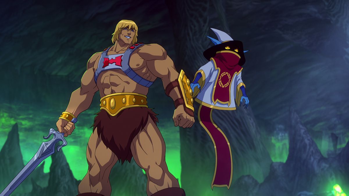 He-Man et Orko se tiennent côte à côte dans Masters of the Universe : Revolution