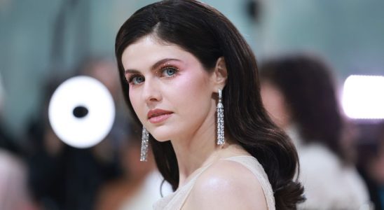 Headshot of Alexandra Daddario at the 2023 Met Gala