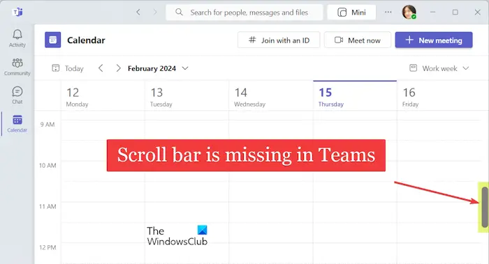 Barre de défilement manquante dans Microsoft Teams [Fix]