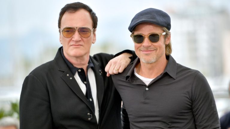 CANNES, FRANCE - MAY 22: Director Quentin Tarantino and Brad Pitt attend the photocall for "Once Upon A Time In Hollywood"  during the 72nd annual Cannes Film Festival on May 22, 2019 in Cannes, France. (Photo by Matt Winkelmeyer/Getty Images)