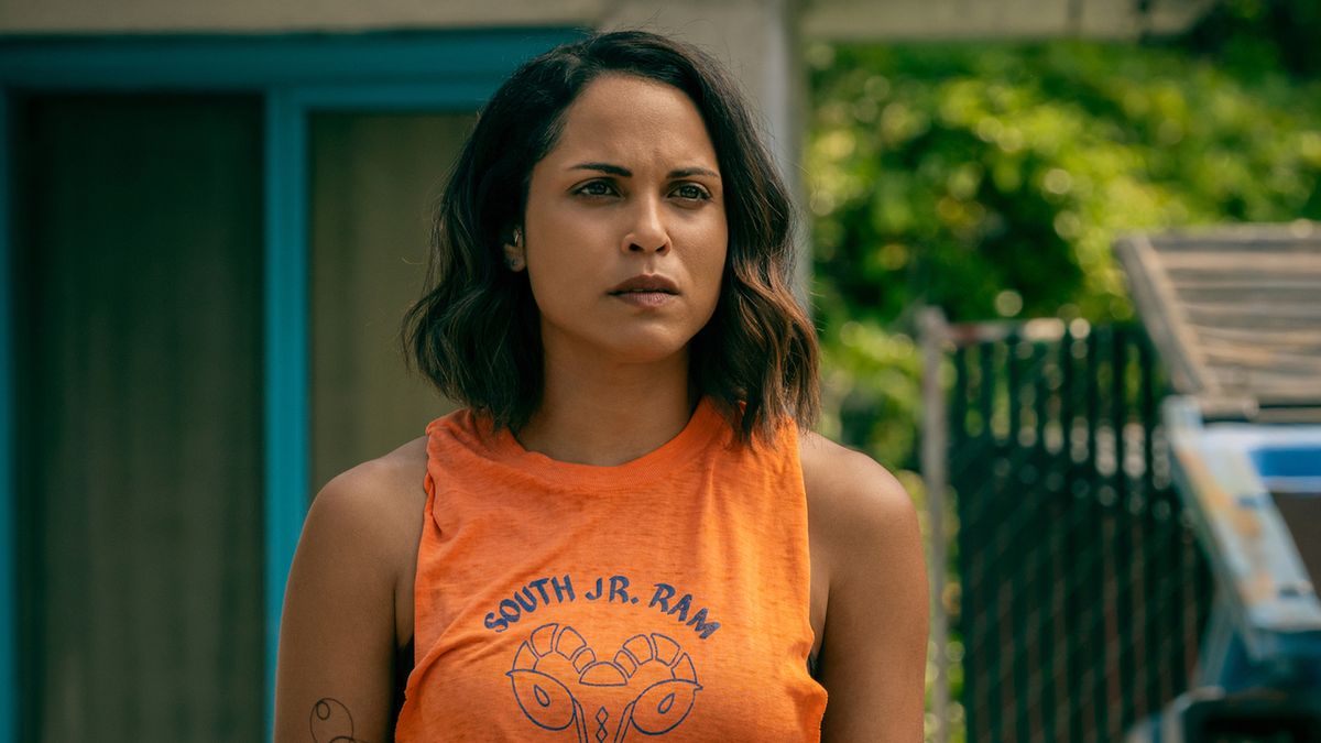 Monica Raymund as Jackie in Starz