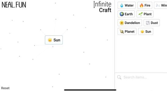 How to Make Sun in Infinite Craft.