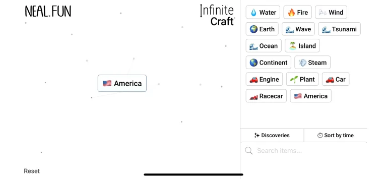 America in Infinite Craft.