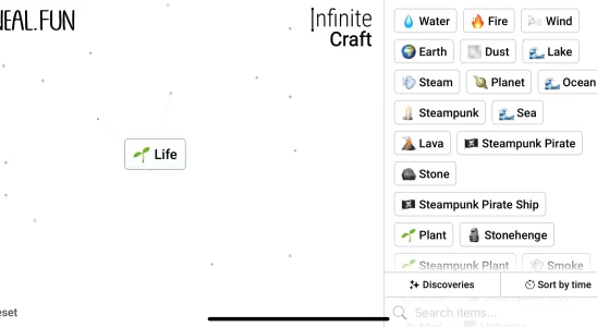 Life in Infinite Craft.