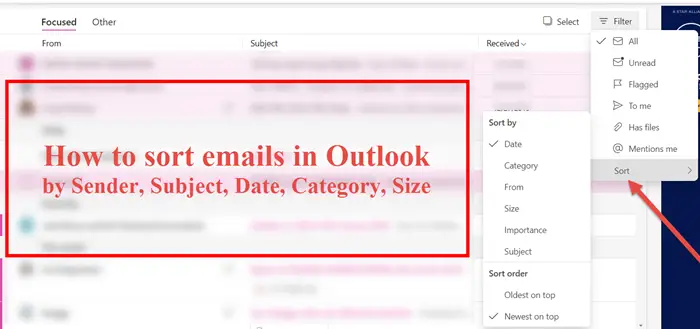 Comment trier les e-mails par expéditeur, sujet, date, catégorie et taille dans Outlook