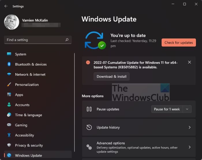 Windows Update Rechercher les mises à jour