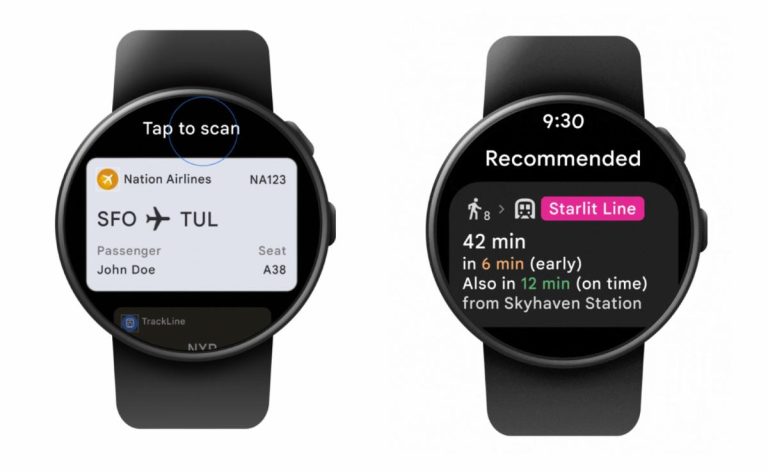 Google propose enfin des pass Wallet aux montres Wear OS ainsi que des itinéraires de transport en commun