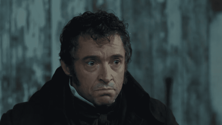 Hugh Jackman in Les Miserables.